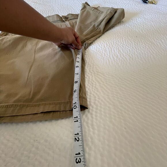 WP Weatherproof Men's Brown Flat Front Cargo Pant Khaki Chino Shorts Size 36 - Picture 8 of 9